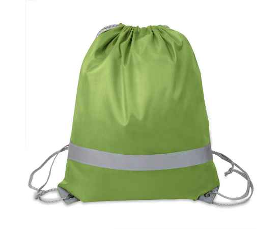 Рюкзак мешок со светоотражающей полосой RAY, зелёный, 35*41 см, полиэстер 210D, Цвет: зеленый, изображение 2