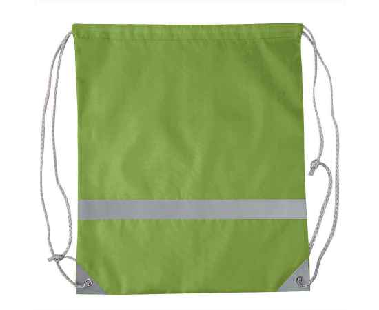 Рюкзак мешок со светоотражающей полосой RAY, зелёный, 35*41 см, полиэстер 210D, Цвет: зеленый, изображение 4