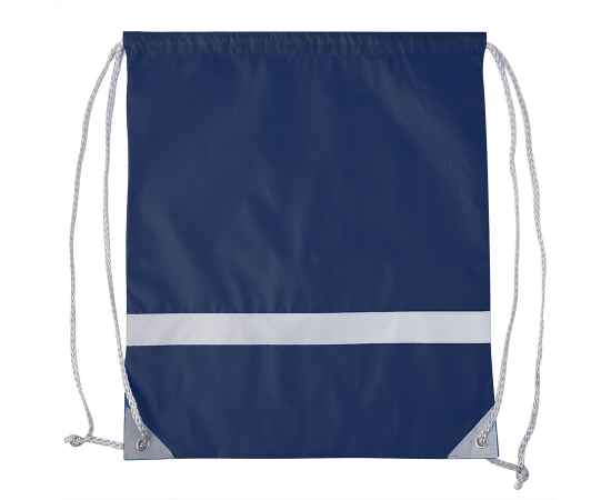 Рюкзак мешок со светоотражающей полосой RAY, тёмно-синий, 35*41 см, полиэстер 210D, Цвет: тёмно-синий, изображение 4