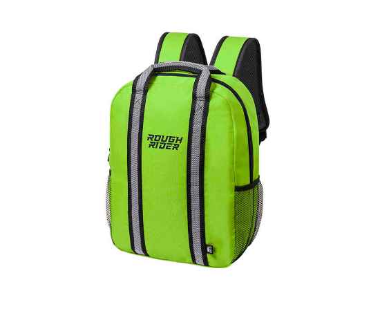 Рюкзак 'FABAX', ярко-зеленый, 38 x 28 x 12  см, 100% переработанный полиэстер 600D, Цвет: серый, изображение 3