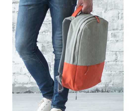 Рюкзак 'Beam', серый/фиолетовый, 44х30х10 см, ткань верха: 100% полиамид, подкладка: 100% полиэстер, Цвет: серый, фиолетовый, Размер: 40*30*10 см, изображение 2