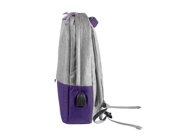 Рюкзак 'Beam', серый/фиолетовый, 44х30х10 см, ткань верха: 100% полиамид, подкладка: 100% полиэстер, Цвет: серый, фиолетовый, Размер: 40*30*10 см, изображение 4