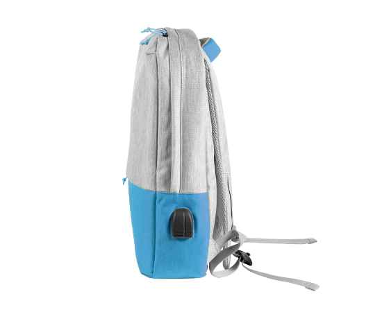 Рюкзак 'Beam light',св.серый/голубой, 44х30х10 см, ткань верха: 100% поли-д, под-ка: 100% пол-тер, Цвет: светло-серый, голубой, Размер: 44х30х10 см, изображение 4