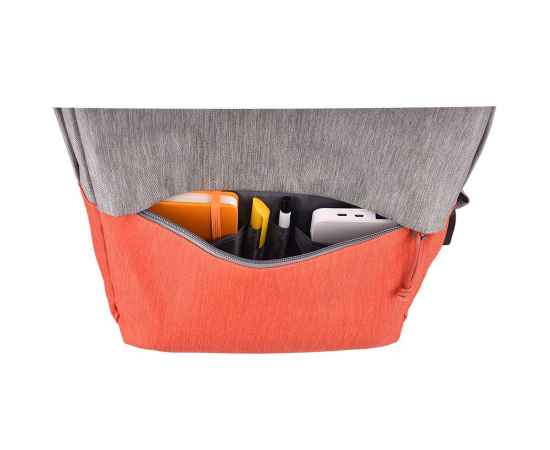 Рюкзак 'Beam', серый/оранжевый, 44х30х10 см, ткань верха: 100% полиамид, подкладка: 100% полиэстер, Цвет: оранжевый, серый, Размер: 44*30*10 см, изображение 6
