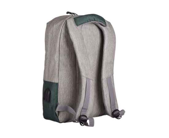 Рюкзак 'Beam', серый/зеленый, 44х30х10 см, ткань верха: 100% полиамид, подкладка: 100% полиэстер, Цвет: серый, зеленый, Размер: 40*30*10 см, изображение 3