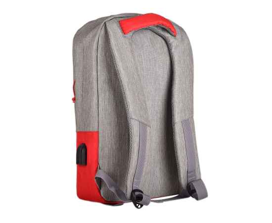 Рюкзак 'Beam', серый/красный, 44х30х10 см, ткань верха: 100% полиамид, подкладка: 100% полиэстер, Цвет: серый, красный, Размер: 40*30*10 см, изображение 3