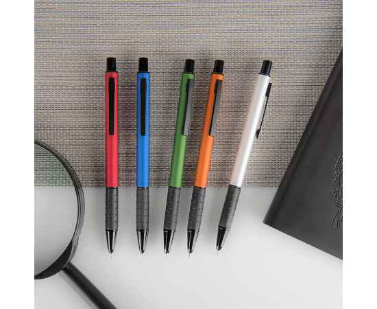 CACTUS, ручка шариковая, синий/черный, алюминий, прорезиненный грип, Цвет: синий, изображение 3