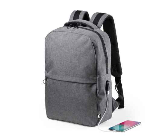 Рюкзак KONOR, серый, 41x29x13 см, 100% полиэстер RPET, 600D, Цвет: серый, изображение 3