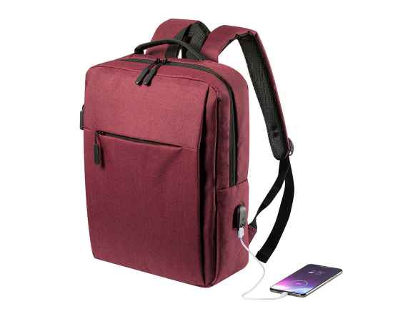 Рюкзак 'Prikan', красный, 40x31x13 см, 100% полиэстер 600D, Цвет: красный, изображение 4