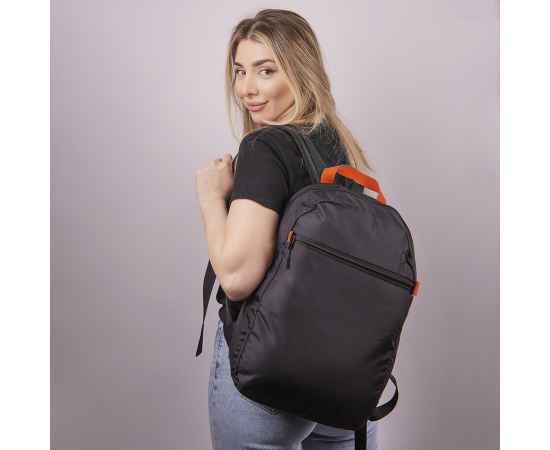 Рюкзак INTRO, оранжевый/чёрный, 100% полиэстер, Цвет: оранжевый, черный, изображение 7