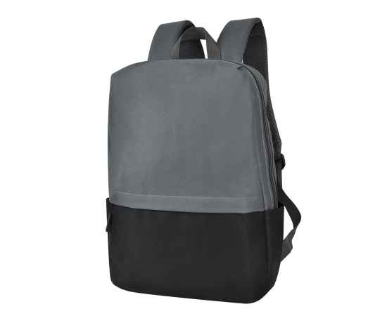 Рюкзак Eclat, серый/чёрный, 43 x 31 x 10 см, 100% полиэстер 600D, Цвет: серый, черный, Размер: 43 x 31 x 10 см, изображение 2