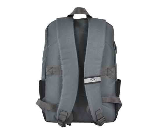 Рюкзак Eclat, серый/чёрный, 43 x 31 x 10 см, 100% полиэстер 600D, Цвет: серый, черный, Размер: 43 x 31 x 10 см, изображение 4