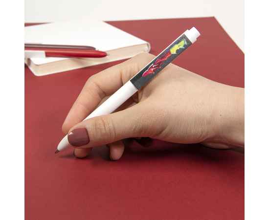 RETRO, ручка шариковая, коричневый, пластик, Цвет: коричневый, белый, изображение 3