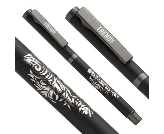 Ручка шариковая TRENDY, черный/темно-серый, металл, пластик, софт-покрытие, Цвет: черный, серый, изображение 6