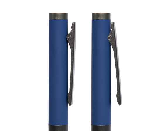 Ручка шариковая TRENDY, синий/темно-серый, металл, пластик, софт-покрытие, Цвет: синий, серый, изображение 3