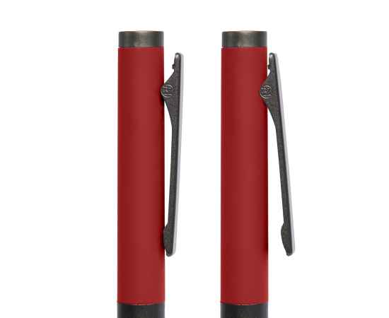 Ручка шариковая TRENDY, красный/темно-серый, металл, пластик, софт-покрытие, Цвет: красный, серый, изображение 3