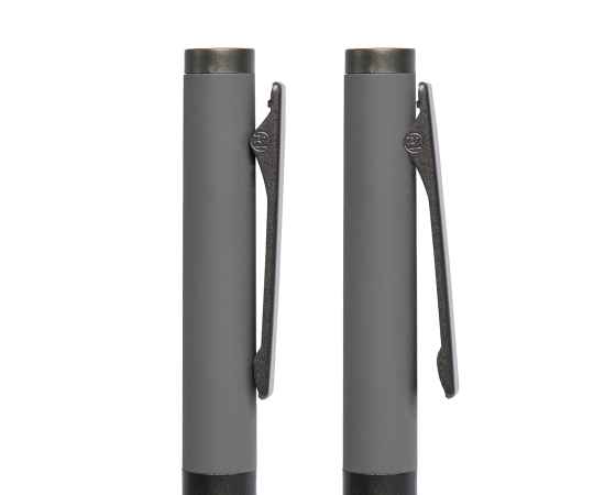 Ручка шариковая TRENDY, серый/темно-серый, металл, пластик, софт-покрытие, Цвет: серый, темно-серый, изображение 3