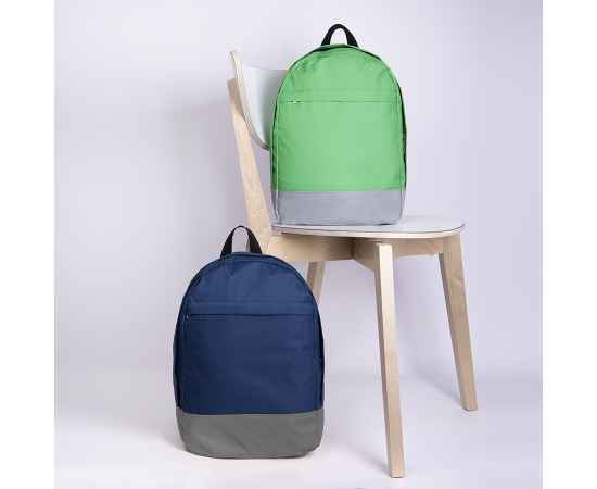 Рюкзак 'URBAN',  зеленый/серый, 39х27х10 cм, полиэстер 600D, Цвет: зеленый, серый, изображение 9