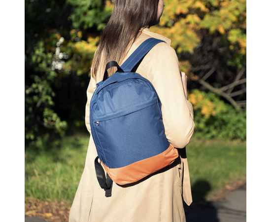 Рюкзак 'URBAN',  темно-синий/оранжевый, 39х27х10 cм, полиэстер 600D, Цвет: синий, оранжевый, изображение 7