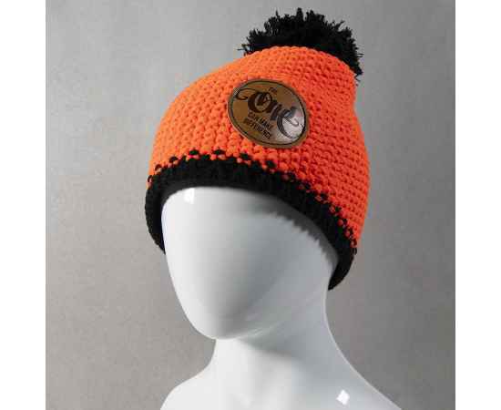 Шапка 'PEAK',  оранжевый неон/черный, верх: 100% акрил, подкладка: 100% полиэстер, Цвет: неоновый оранжевый, изображение 5
