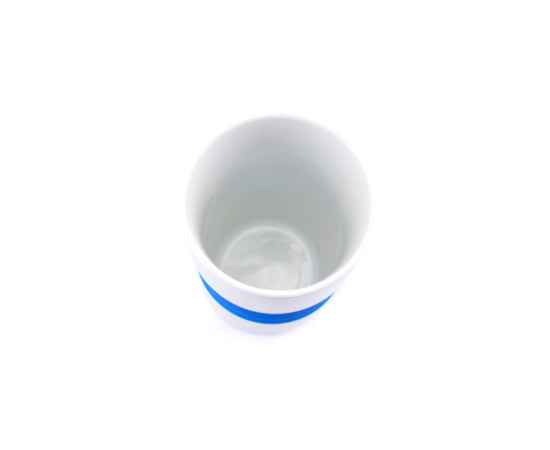 Стакан NELO, белый с синим, 350мл, 11,2х8см, тонкая керамика, силикон, Цвет: белый, синий, изображение 4