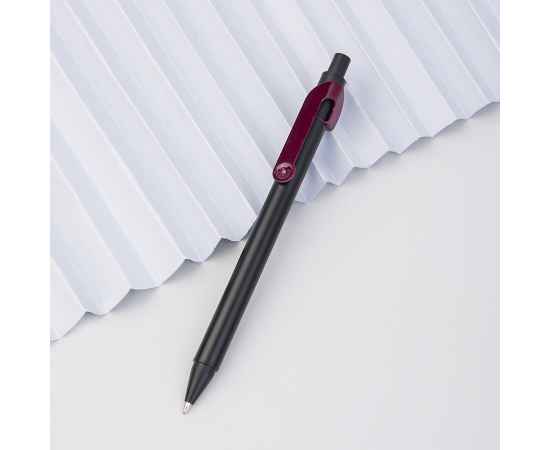SNAKE, ручка шариковая, бордовый, черный корпус, металл, Цвет: бордовый, черный, изображение 2