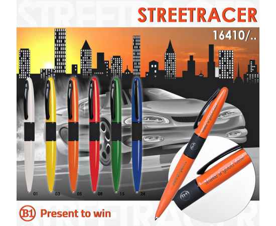 STREETRACER, ручка шариковая, оранжевый/черный, металл, Цвет: оранжевый, изображение 2