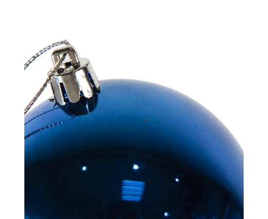 Шар новогодний Gloss, диаметр 8 см., пластик, синий, Цвет: синий, изображение 9