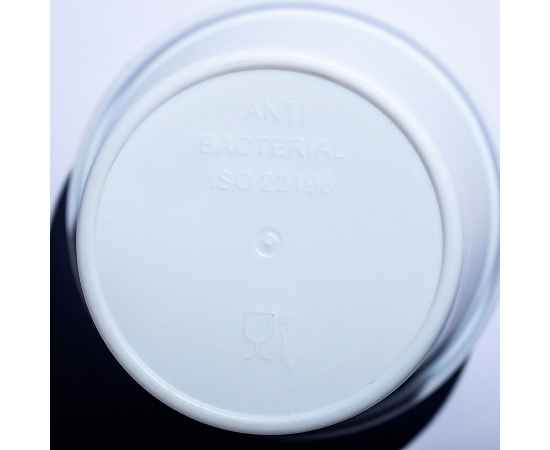 Стакан KOTON с крышкой, 13,4х9,3см, 450 мл, антибактериальный пластик, Цвет: белый, изображение 3
