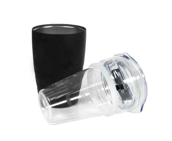 Термокружка вакуумная 'Cristal', черный, 350 мл, металл, стекло, Цвет: Чёрный, изображение 4