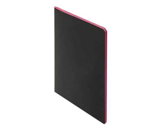 Тетрадь SLIMMY, 140 х 210 мм,  черный с розовым, бежевый блок, в клетку, Цвет: черный, красный, изображение 3