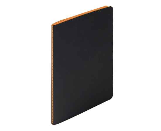 Тетрадь SLIMMY, 140 х 210 мм,  черный с оранжевым, бежевый блок, в клетку, Цвет: черный, оранжевый, изображение 2