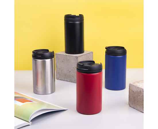 Термокружка CAN, 300мл. красный, нержавеющая сталь, пластик, Цвет: красный, изображение 6