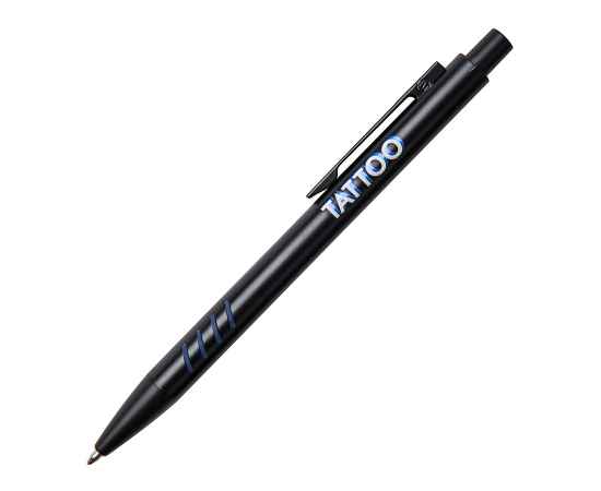 TATTOO, ручка шариковая, черный с синими вставками grip, металл, Цвет: черный, синий, изображение 4
