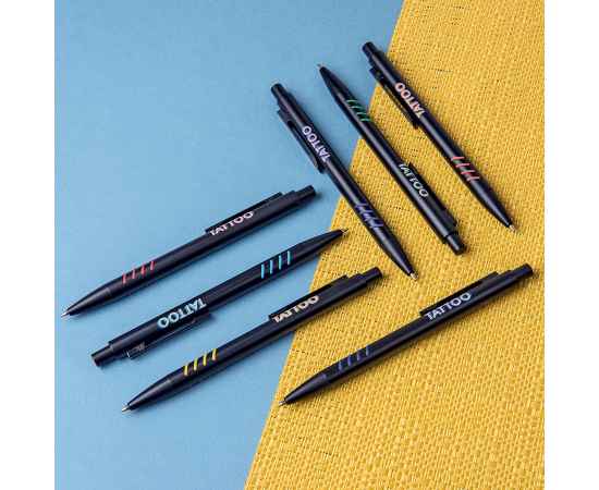 TATTOO, ручка шариковая, черный с синими вставками grip, металл, Цвет: черный, синий, изображение 5