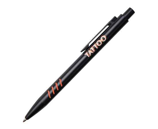 TATTOO, ручка шариковая, черный с оранжевыми вставками grip, металл, Цвет: черный, оранжевый, изображение 4