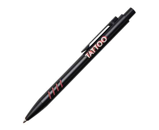 TATTOO, ручка шариковая, черный с красными вставками grip, металл, Цвет: черный, красный, изображение 4