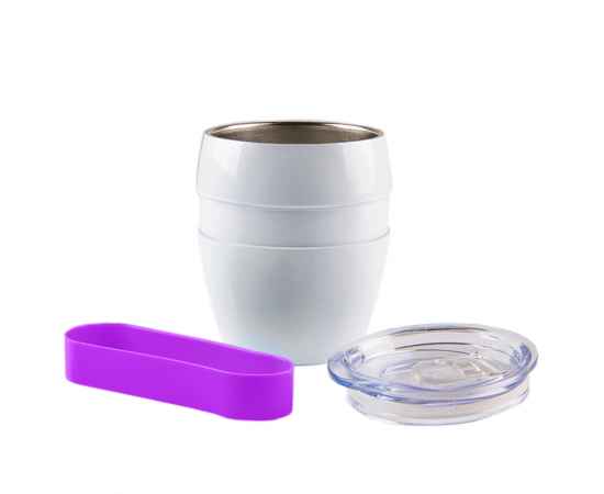 Термокружка LINE, белый/фиолетовый, сталь, 300 мл, Цвет: белый, фиолетовый, изображение 8