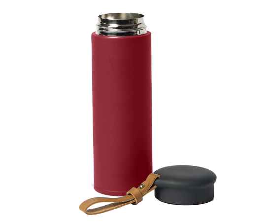 Термос вакуумный STRIPE, красный, нержавеющая сталь, 450 мл, Цвет: красный, черный, изображение 2