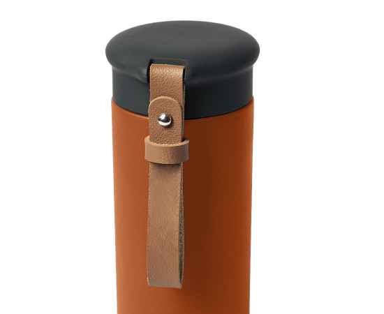 Термос вакуумный STRIPE, оранжевый, нержавеющая сталь, 450 мл, Цвет: оранжевый, черный, изображение 3