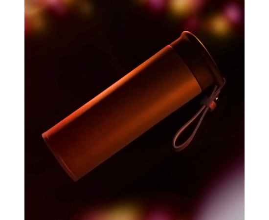 Термос вакуумный STRIPE, оранжевый, нержавеющая сталь, 450 мл, Цвет: оранжевый, черный, изображение 4