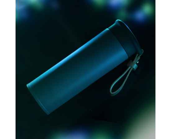 Термос вакуумный STRIPE, голубой, нержавеющая сталь, 450 мл, Цвет: голубой, черный, изображение 4