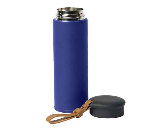 Термос вакуумный STRIPE, синий, нержавеющая сталь, 450 мл, Цвет: синий, черный, изображение 2