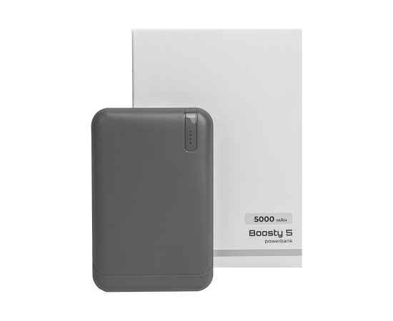 Универсальный аккумулятор OMG Boosty 5 (5000 мАч), серый, 9,8х6.3х1,4 см, Цвет: серый, изображение 7