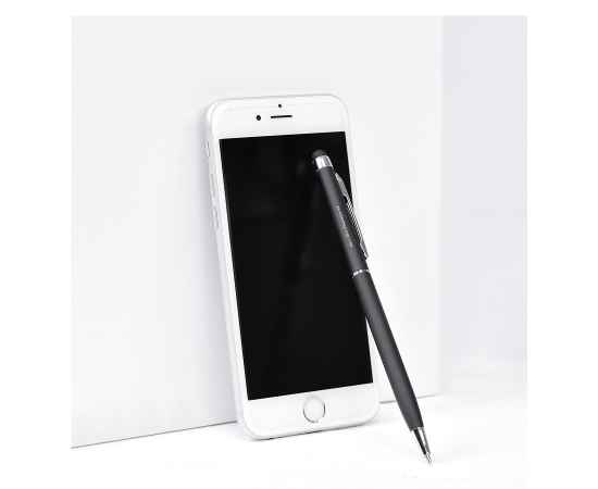 TOUCHWRITER SOFT, ручка шариковая со стилусом для сенсорных экранов, серый/хром, металл/soft-touch, Цвет: серый, серебристый, изображение 2