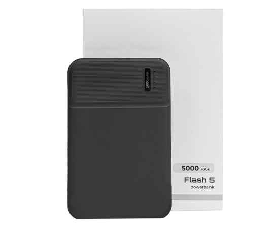 Универсальный аккумулятор OMG Flash 5 (5000 мАч) с подсветкой и soft touch, черный, 9,8х6.3х1,3 см, Цвет: черный, изображение 7