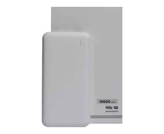 Универсальный аккумулятор OMG Rib 10 (10000 мАч), белый, 13,5х6.8х1,5 см, Цвет: белый, изображение 4