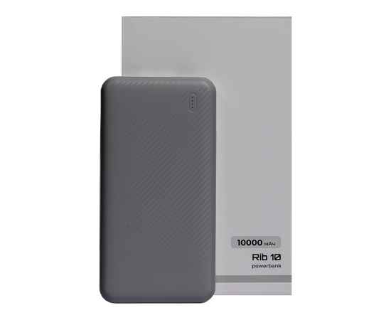 Универсальный аккумулятор OMG Rib 10 (10000 мАч), серый, 13,5х6.8х1,5 см, Цвет: серый, изображение 4