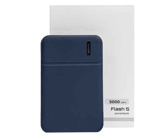 Универсальный аккумулятор OMG Flash 5 (5000 мАч) с подсветкой и soft touch, синий, 9,8х6.3х1,3 см, Цвет: синий, изображение 7