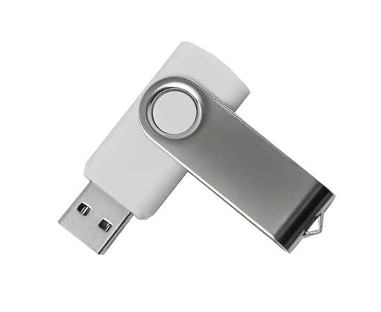 USB flash-карта DOT (32Гб), белый, 5,8х2х1,1 см, пластик, металл, Цвет: белый, серебристый, изображение 2
